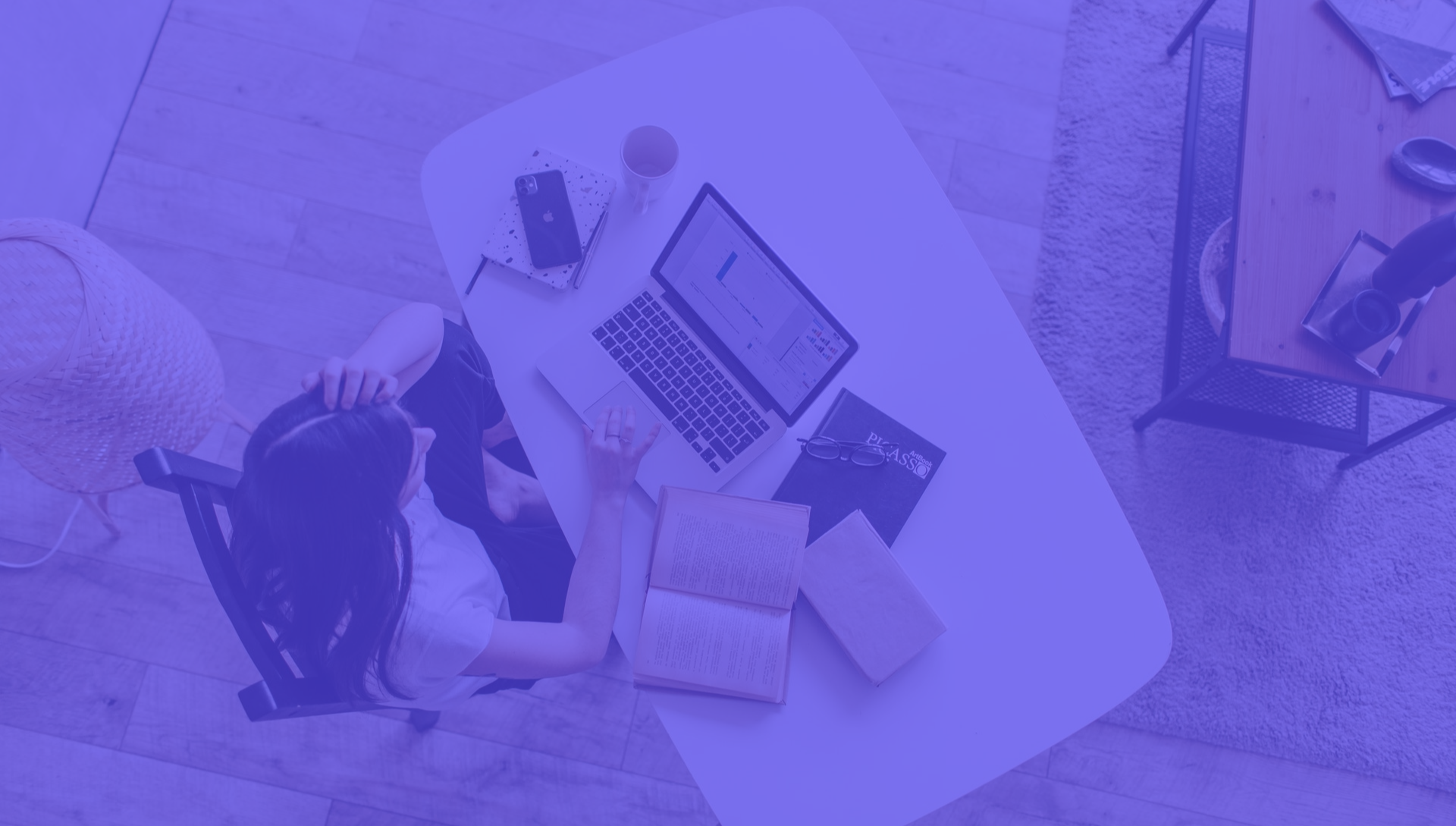 Woman working from home